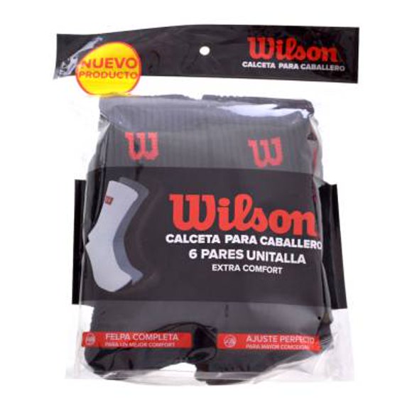 Calcetas Wilson para Hombre, Extra Confort 6 Pares Negro Unitalla