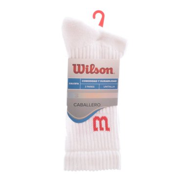 Calcetas Wilson para Hombre, con Felpa 3 Pares Blanco Unitalla