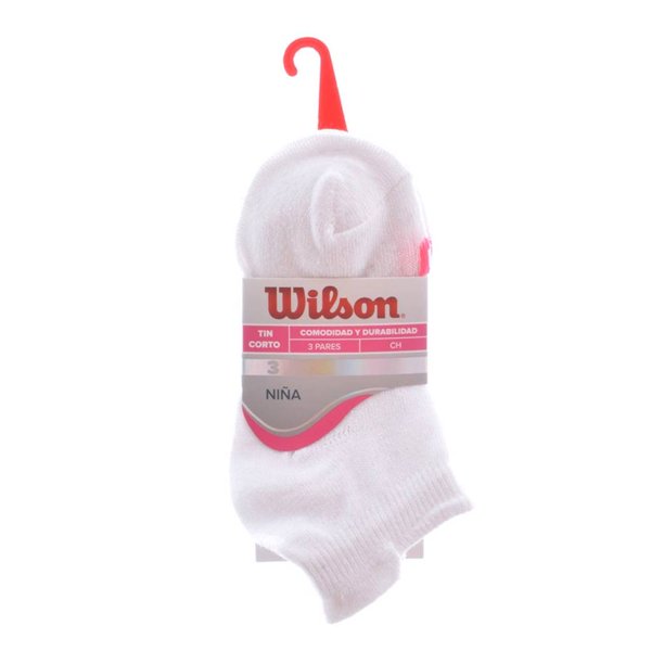 Tin Wilson para Niña, Blanco Corto sin Felpa 3 Pares Talla CH de 14 a 18 cm