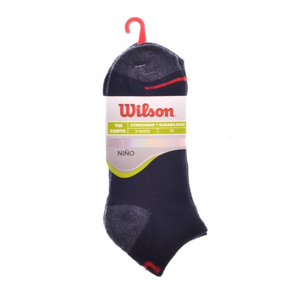 Tines Wilson para Niño, Negro Corto 3 Pares Talla M de 18 a 21.5 cm