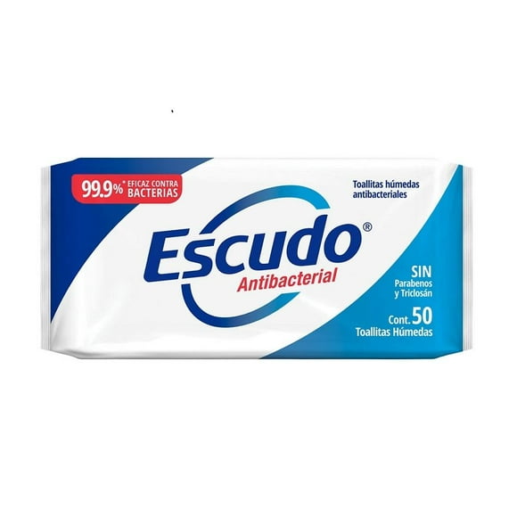 Toallitas húmedas Escudo antibacterial 50 pzas