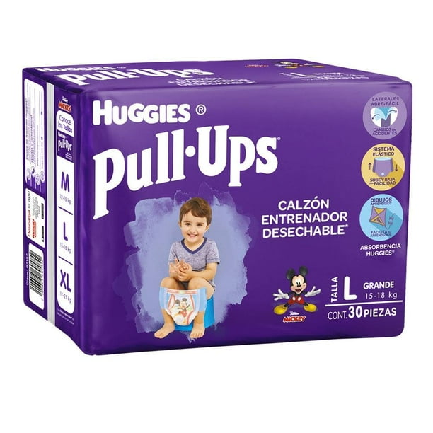 Calzón entrenador Huggies Pull-Ups talla grande niño 30 pzas