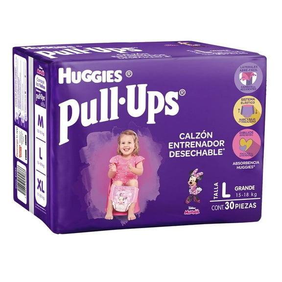 Calzón entrenador Huggies Pull-Ups talla grande niña 30 pzas