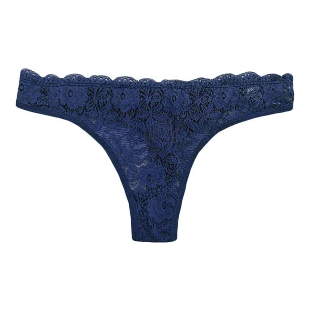 Tanga Secret Treasures Talla G Encaje Floral Marino