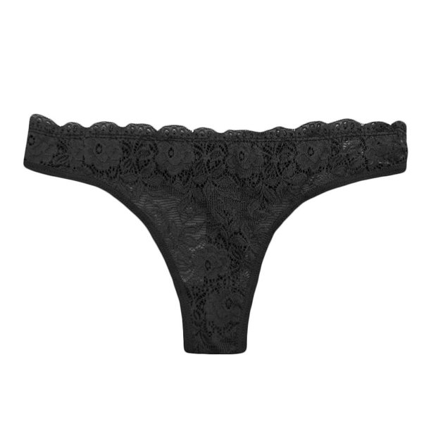 Tanga Secret Treasures Talla G Encaje Floral Negro