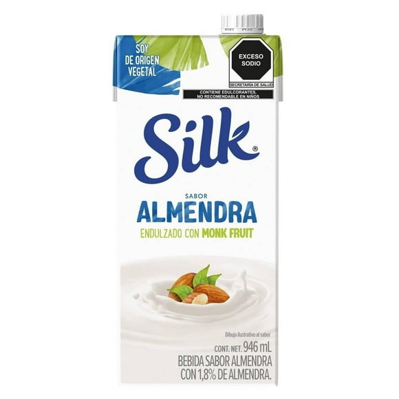 Bebida vegetal Silk sabor almendra sín azucar endulzado con monk fruit 946 ml