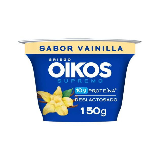 Yoghurt Griego Oikos deslactosado vainilla con 10 g de proteína 150 g