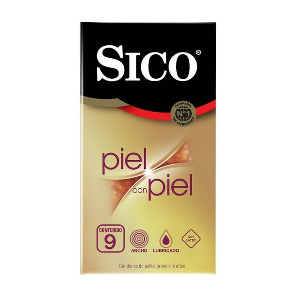 Condones Sico Piel con Piel sin látex 9 pzas