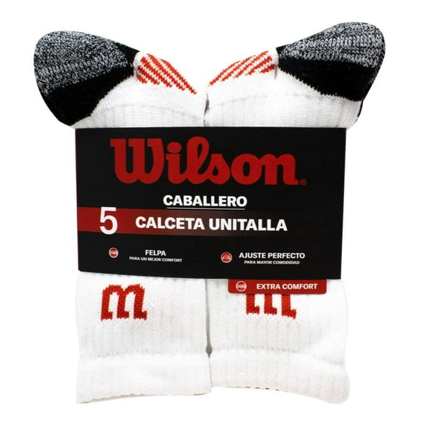 Calcetas Wilson para Hombre, 5 Pares Blanco Unitalla