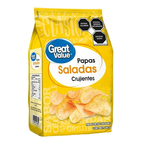 Papas fritas Great Value saladas crujientes 260 g