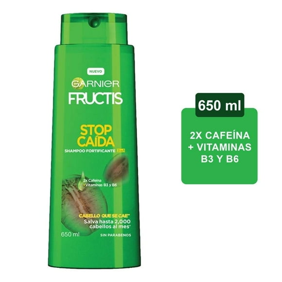 Shampoo Garnier Fructis 2 en 1 stop caída 650 ml