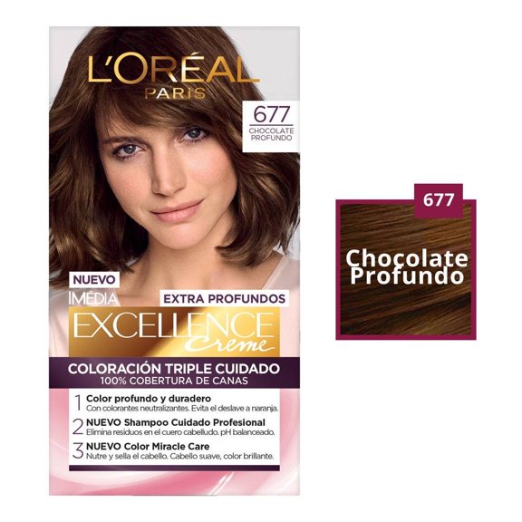 Tinte para cabello L'Oréal Imédia Excellence creme 677 chocolate profundo