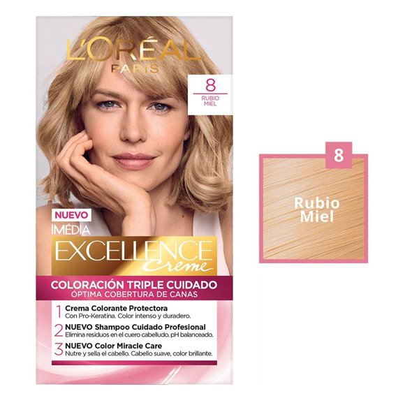 Tinte para cabello L'Oréal Imédia Excellence creme 8 rubio miel