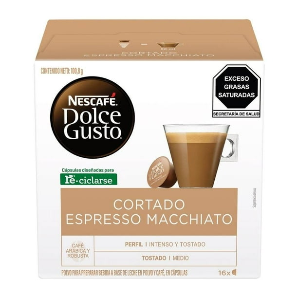 Cápsulas de café Nescafé Dolce Gusto cortado espresso macchiato 16 pzas