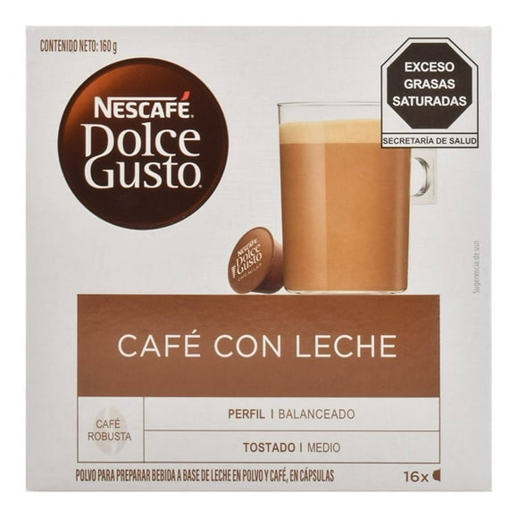 Cápsulas de café Nescafé Dolce Gusto café con leche  16 pzas