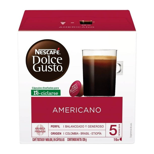 Cápsulas de café Nescafé Dolce Gusto americano 16 pzas