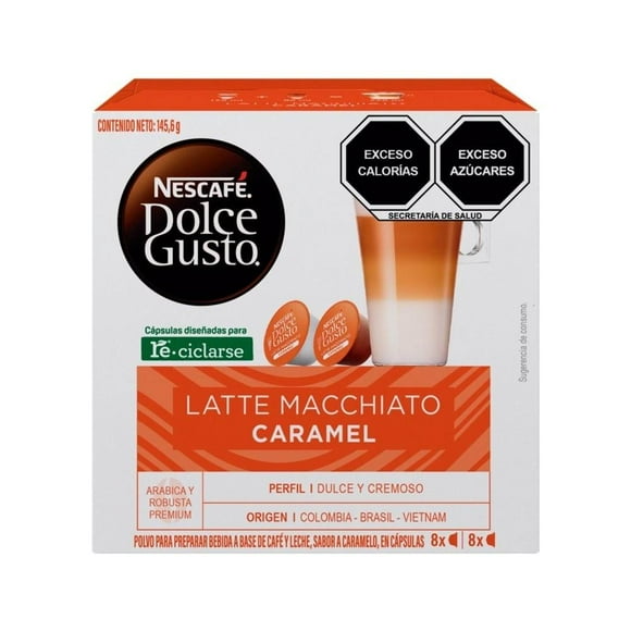 Cápsulas de café Nescafé Dolce Gusto latte macchiato caramel 16 pzas