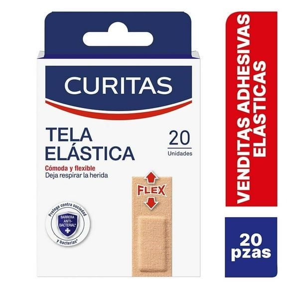 Venditas adhesivas Curitas tela elástica 20 pzas