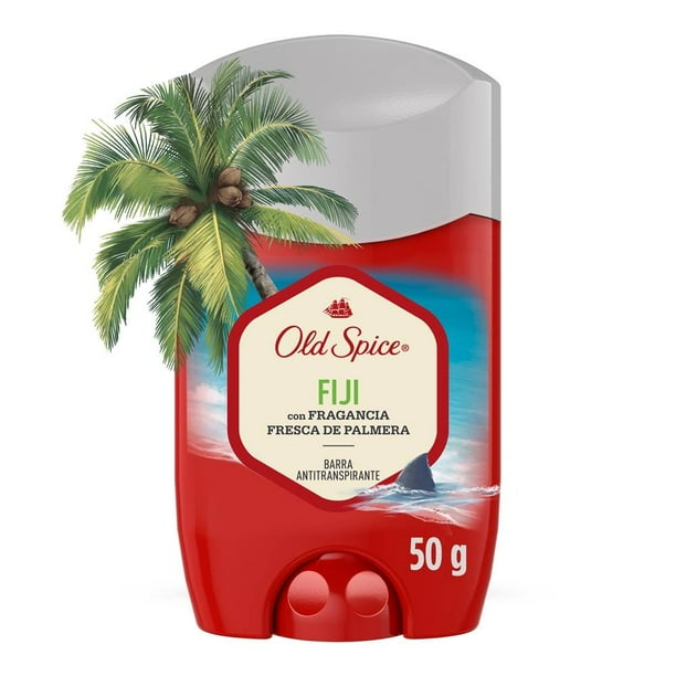 Antitranspirante Old Spice Fiji con fragancia fresca de palmera en barra 50 g