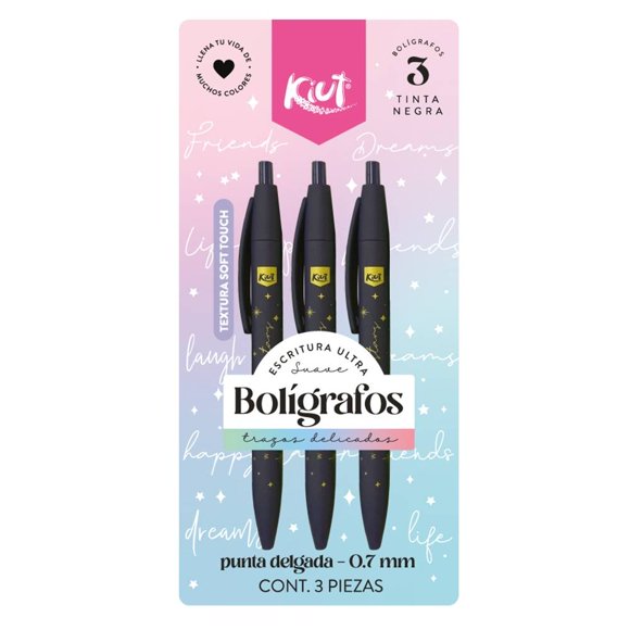 Boligrafo Norma Kiut Blister x 3 Negro