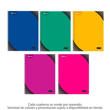 Cuaderno Americano Norma Uno blanco 100 hojas varios colores 1 pza