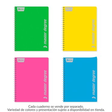 Cuaderno Americano Norma Master Degree cuadro grande 100 hojas varios colores 1 pza