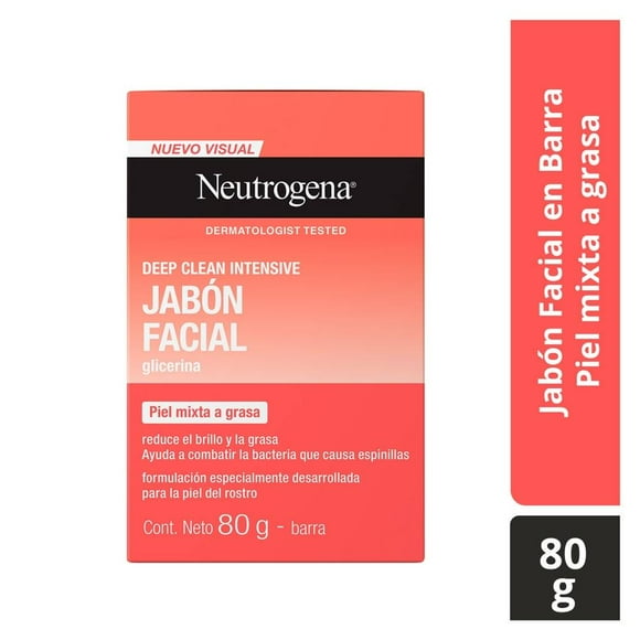 Jabón facial en barra Neutrogena Deep Clean Intensive piel mita a grasa 80 g