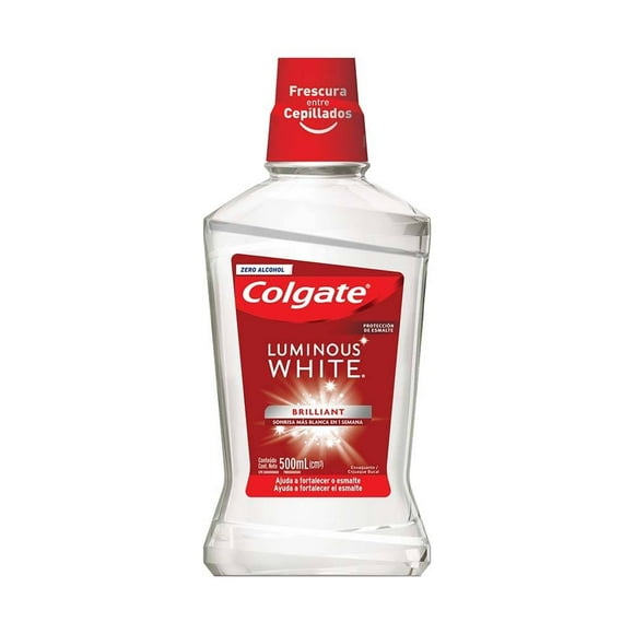 Enjuague Bucal Colgate Luminous White Brillant Protege el Esmalte 500 ml