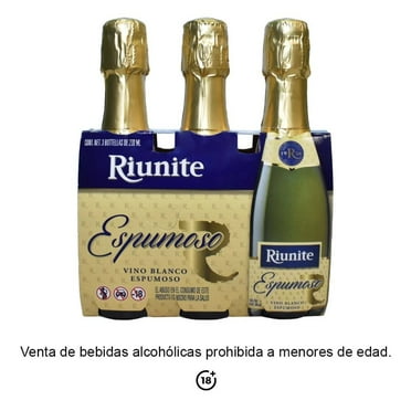 Vino Blanco Riunite espumoso 600 ml 3 botellas con 200 ml c/u