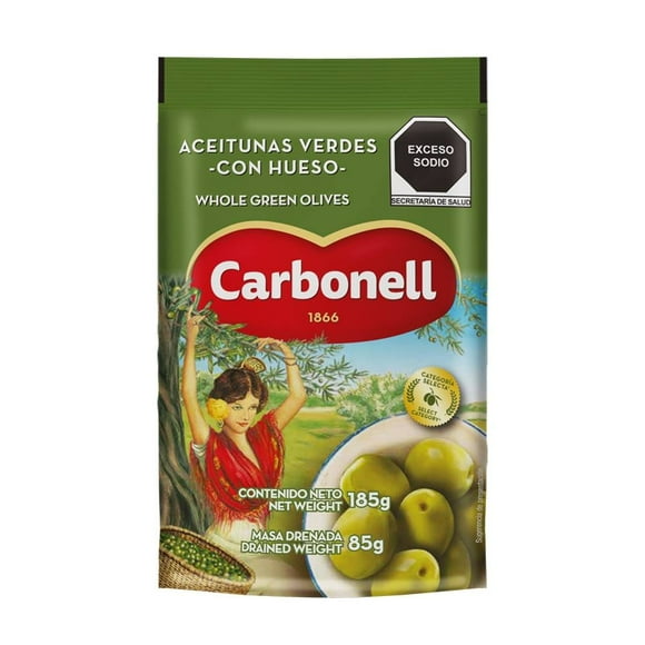 Aceitunas verdes Carbonell con hueso 185 g