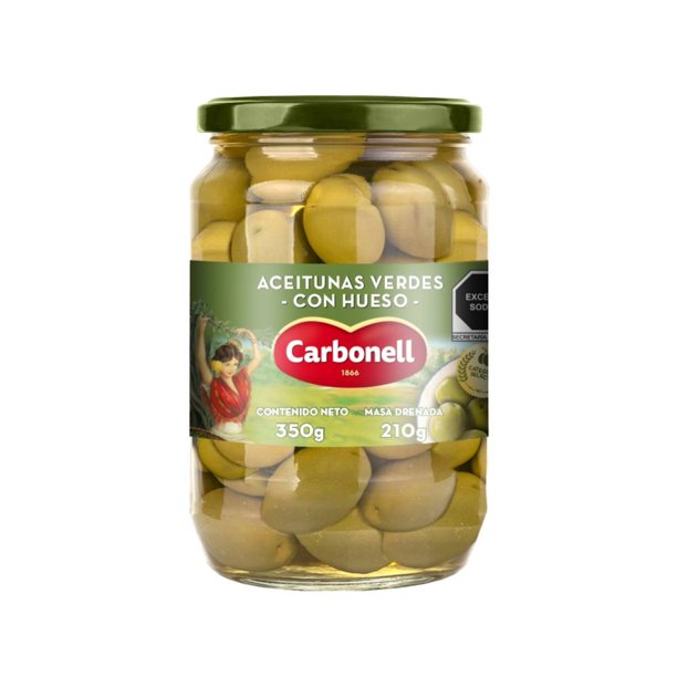 Aceitunas verdes Carbonell con hueso 350 g