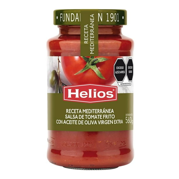 Salsa de tomate frito Helios receta mediterránea con aceite de oliva extra virgen 560 g