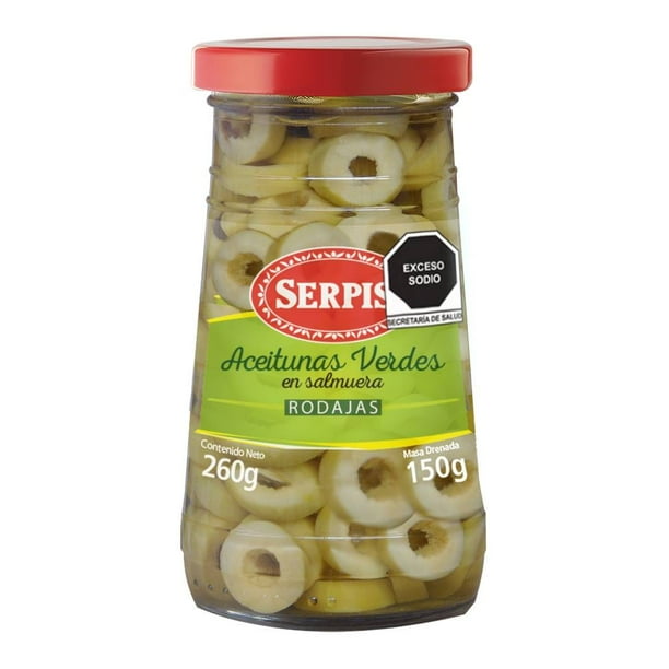 Aceitunas verdes Serpis rodajas en salmuera 260 g