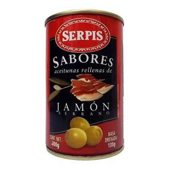 Aceitunas Serpis Sabores rellenas de jamón serrano 300 g