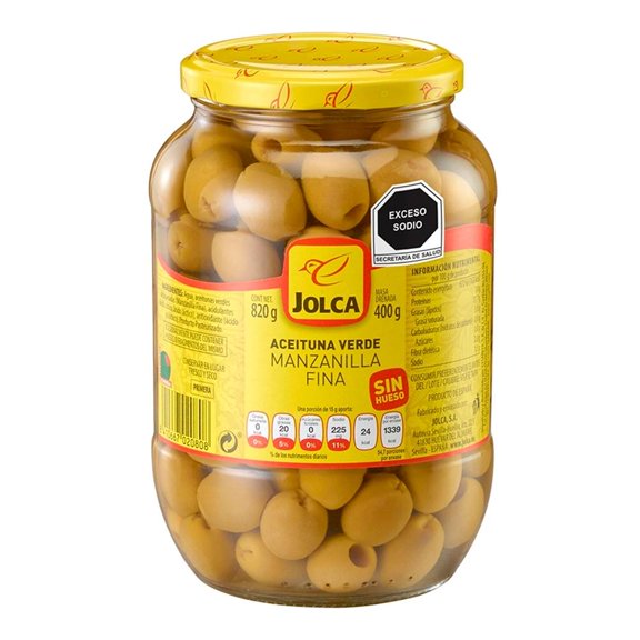 Aceituna verde manzanilla Jolca fina sin hueso 820 g