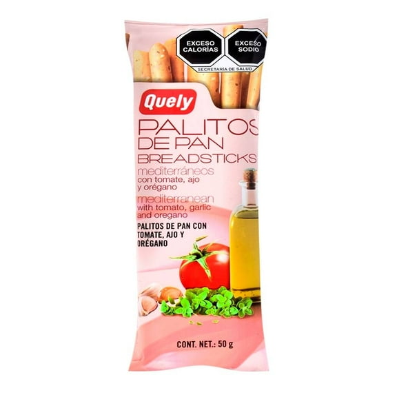 Palitos de pan Quely estilo mediterráneo con tomate, ajo y orégano 50 g