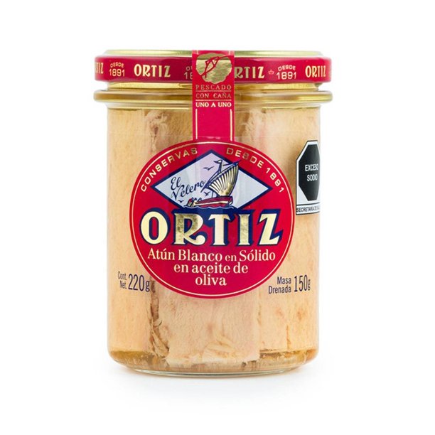 Atún blanco Conservas Ortiz El Velero en aceite de oliva sólido 220 g