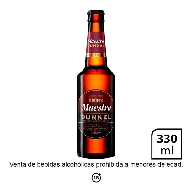 Cerveza oscura Mahou Maestra Dunkel lager 330 ml