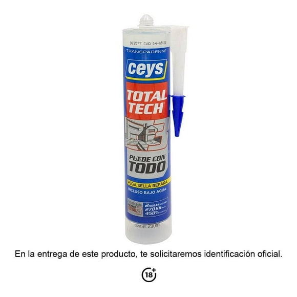 Pegamento Ceys Total Tech Transparente 290 ml