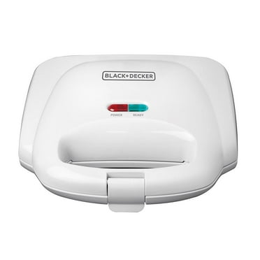 Sandwichera Black & Decker SM1000W blanca, de placas profundas 1 pza