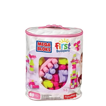 Bloques Fisher Price Mega Bloks Rosa 80 Piezas