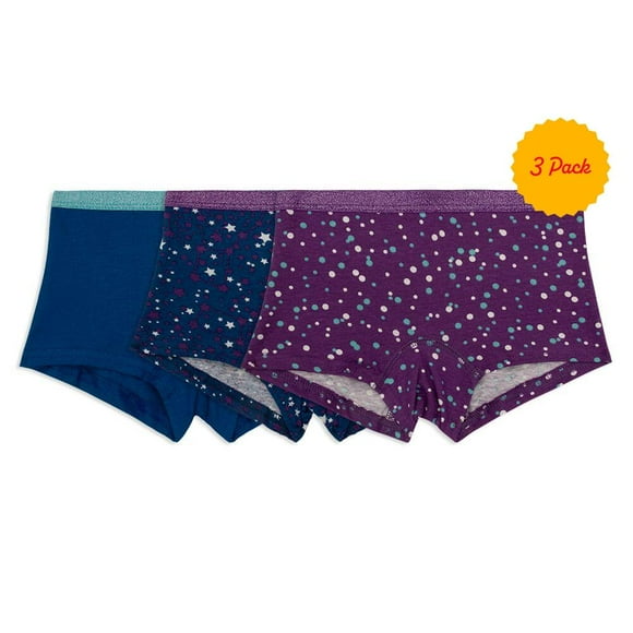 Boxer Fruit of the Loom para Niña, de Algodón Tipo Boyshort 3 Piezas Multicolor Talla 6