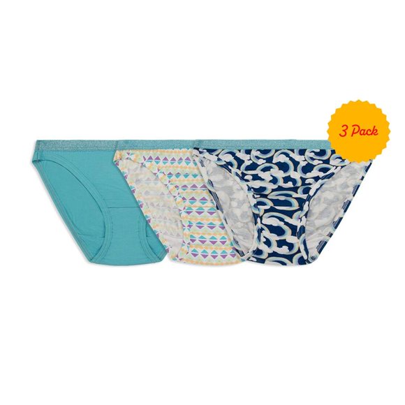 Bikini Fruit of the Loom Para niña Talla 10 varios colores 3 Piezas