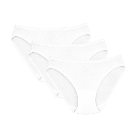 Bikini Fruit Of The Loom para Mujer, de Algodón 3 Piezas Blanco Talla 4