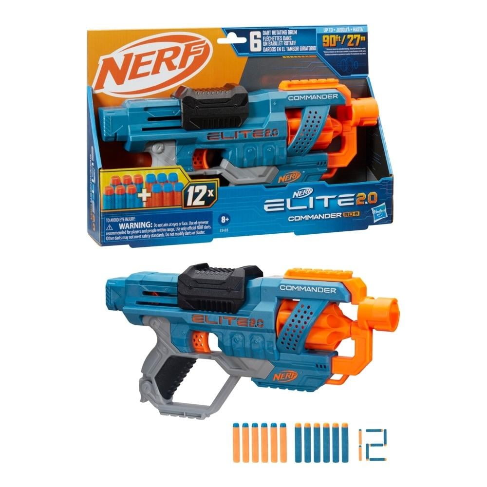 Lanzador Hasbro Nerf Elite 2.0 Commander RD 6 con tambor giratorio de 6 dardos para ninos y ninas a partir de 8 anos Walmart