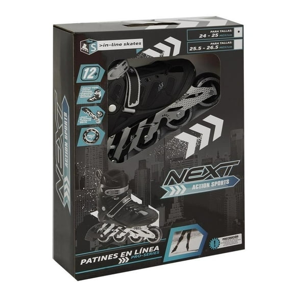 Patines en Línea Next Action Sports Negros Talla 24-25