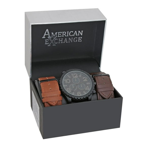 Reloj American Exchange Análogo Caballero más 2 Correas Intercambiables