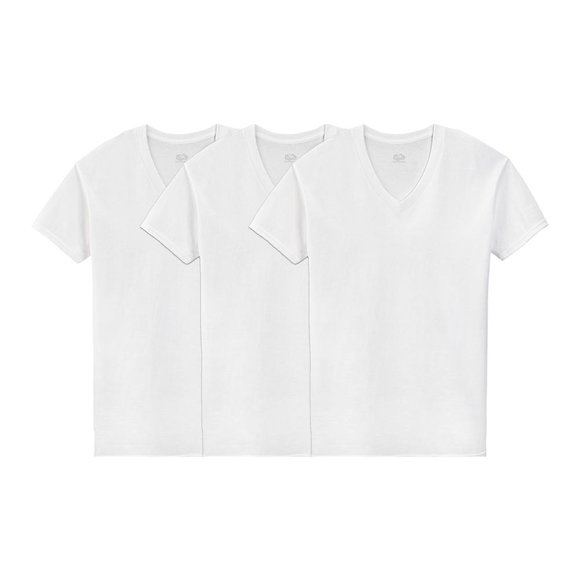 Playera Interior Fruit Of The Loom para Hombre, Cuello V Blanca 3 Piezas Talla EG