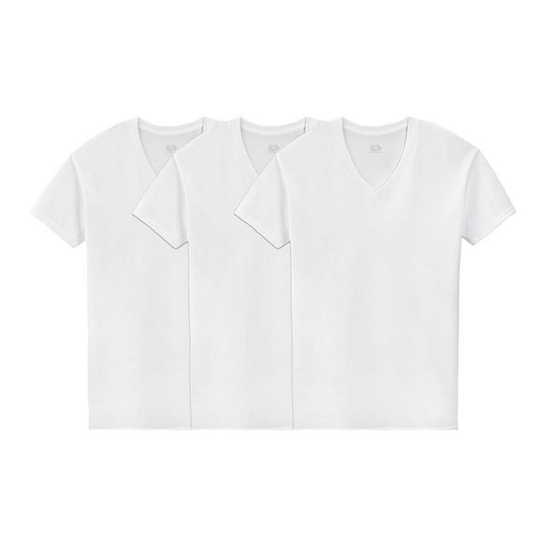 Playera Interior Fruit Of The Loom para Hombre, Cuello V Blanca 3 Piezas Talla EG
