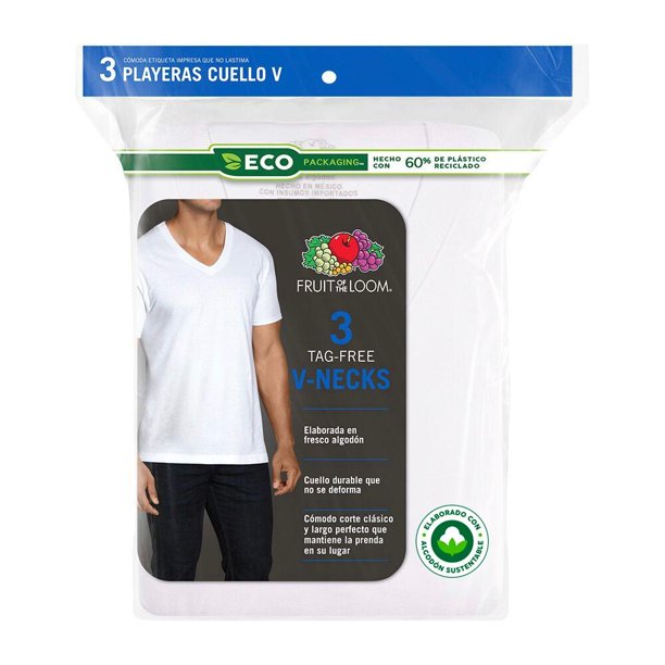 Camiseta Interior Hombre Cuello Pico Playera Interior Cuello V